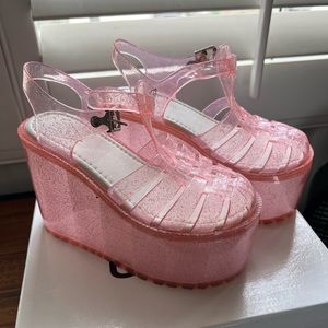 UNIF Hella Jelly Platforms Glitter Pink